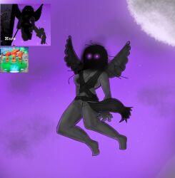 2d 2d_(artwork) 2d_artwork black_hair grey_body purple_eyes roblox tower_defense_x weird_redacted_witch_bastard