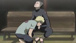 2boys bench erection feet male male_only multiple_boys naruto outdoors penis perri sitting sucking umino_iruka uncensored uzumaki_naruto wince yaoi