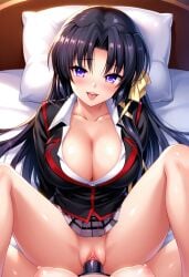 ai ai_generated kurugaya_yuiko little_busters! missionary_position strap-on yuri