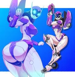 1girls arcee ass big_ass gun mass_effect panties purple_panties robot robot_girl robot_humanoid solo solo_female spacemaxmarine tali'zorah_nar_rayya thick_thighs transformers