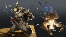 abs bara big_penis dildo exactlyexact gay male male_only moth mothman muscular muscular_anthro muscular_male muscular_thighs penis solo yaoi