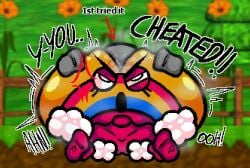 amysteriousmr angry ass_eating chica's_magic_rainbow chica's_magic_rainbow_(character) female female_focus female_only five_nights_at_freddy's fnaf giant_ass instant_loss non-human rainbow text