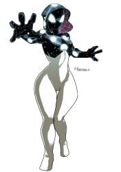 cosmic curvaceous curvaceous_body curvaceous_female curvaceous_figure curvaceous_hips curvy curvy_body curvy_female curvy_figure curvy_hips female female_focus female_only glowing glowing_eyes gwen_stacy hips hips_wider_than_shoulders hood karystmania marvel marvel_comics skin_tight space spider-gwen spider-man_(series) stars superhero superheroine white_background