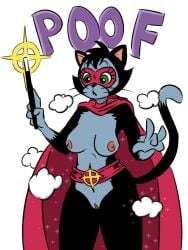 2018 5_fingers accident accidental_exposure alley-kat-abra alpha_channel anthro areola belt big_breasts big_iris biped black_body black_ears black_eyebrows black_fur black_whiskers blue_body blue_breasts blue_countershading blue_fur blue_markings blue_tail_tip breasts cape captain_carrot_and_his_amazing_zoo_crew cheek_tuft clothing color_edit colored countershade_face countershade_fur countershade_torso countershading curved_eyebrows dark_body dark_ears dark_fur dark_nose dc_comics digital_drawing_(artwork) digital_media_(artwork) dipstick_tail domestic_cat domino_mask eyebrows eyelashes eyemask eyewear facial_tuft felid feline felis female fingers fur fur_tuft glistening glistening_eyes gloves_(marking) green_eyes head_tuft holding_object holding_wand humanoid_hands iris light_areola light_inner_ear light_nipples long_eyelashes magic magic_user magic_wand mammal markings mask mostly_nude mostly_nude_anthro mostly_nude_female multicolored_body multicolored_fur nipples open_mouth pink_areola pink_inner_ear pink_nipples poof_effect prick_ears pupils red_belt red_cape red_clothing red_mask red_nose simple_background smaggthesmug solo sound_effects sparkles standing straight_legs surprise symbol tail tail_markings thick_thighs thin_eyebrows third-party_edit three-quarter_view transparent_background tuft two_tone_body two_tone_fur whiskers