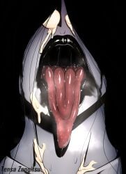 after_oral ai_generated black_hair cum cum_out_nose curvy grey_skin hungry lipstick long_hair tensa-zangitsu the_ring thick_cum yamamura_sadako