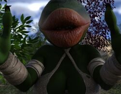 1girls 2021 3d absolutely_garbage anthro big_breasts big_lips big_lips_no_eyes bimbo claws cleavage clothed female female_only flora_fauna green_body green_skin grubslime huge_lips hyper_lips kiss_pov kissable_lips kissing long_nails not_furry original original_character partially_clothed plant plant_girl pov pov_kiss teeth thick_lips