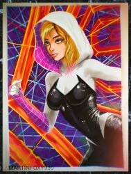 female girl marvel marvel_cinematic_universe marvel_comics sexy sexy_pose spider-gwen spider-man:_across_the_spider-verse spider-woman spider_girl waifu_diffusion