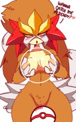 1girls ? animated anthro anthrofied areolae blush breast_fondling breast_grab breasts brown_fur cameltoe canine cleavage curvy dialogue diives english_text entei female female_only front_view fur furry furry_only game_mechanics heart large_breasts legendary_pokemon looking_at_viewer navel nintendo nipples nude open_mouth pokémon_(species) pokemon pokemon_go premier_ball puffy_nipples pussy pussy_juice self_fondle shackles solo tail teasing text thick_thighs white_background white_fur wide_hips yellow_eyes