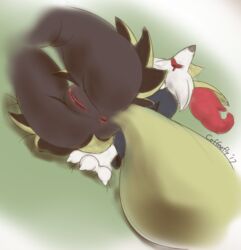 anus braixen coffeefly drooling female nintendo open_mouth pok&eacute;mon_(species) pokemon pokemon_(species) pussy saliva simple_background solo video_games