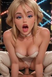 1boy ai_generated artist_name bare_shoulders blonde_hair blue_eyes blurry blurry_background body_freckles boots breasts choker cleavage clothed_female_nude_male clothed_sex clothing_aside collarbone cool_world cowgirl_position erection eugenericai eyeshadow female freckles holli_would leotard leotard_aside lips long_hair looking_at_viewer makeup medium_breasts open_mouth penis pov pussy pussy_juice sex solo_focus spread_legs squatting_cowgirl_position straddling straight strapless strapless_leotard teeth thick_eyebrows thigh_boots thighhighs tongue tongue_out uncensored upper_teeth_only vaginal_penetration veins white_choker white_leotard white_thighhighs