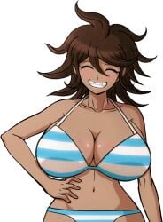 1girls big_breasts breasts danganronpa danganronpa_2:_goodbye_despair danganronpa_s:_ultimate_summer_camp dark-skinned_female edit elizaarts owari_akane png sprite_edit swimsuit transparent_background