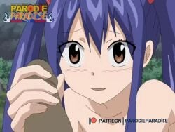 1boy 1girls blue_hair desto dick fairy_tail female male penis petite wendy_marvell