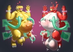 agumon ball_gag ball_swelling balls bandai_namco belly big_belly big_penis bodily_fluids breast_milking cum cum_inside digimon digimon_(species) duo ejaculation facial_piercing gag genital_fluids genital_torture genitals guilmon hi_res lactating male male_focus male_lactation male_only milk nipples nose_piercing nose_ring nude overweight penetration penile penis piercing redremy7 ring_piercing saliva sex sex_toy slightly_chubby stomach_bulge swelling tentacle tentacle_milking tentacle_on_male tentacle_penetration tentacle_sex urethral urethral_penetration