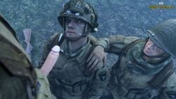 bukkake cum cum_on_face cumshot exhibitionism gay gay_male gay_sex handsfree_ejaculation medal_of_honor_airborne military outdoors soldier soldiers threesome tommys_eagle_hq uniform ww2
