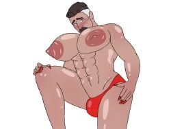 male_only man_boobs no_ai omni-man red_nails red_underwear solo