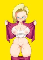 1girls android_18 bigduck dragon_ball dragon_ball_z female solo solo_female tagme