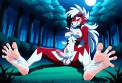 ai_generated anthro background balls barefoot big_breasts black_toenails breasts breasts_out claws feet feet female female_only foot_fetish fuealahomg fur furry furry_only futa_only futanari high_resolution highres legs lycanroc nipples painted_toenails penis pink_nipples pink_soles pokemon pokemon_(species) red_eyes red_fur shy smile smiling_at_viewer soles soles_fetish solo sweat sweatdrop sweating sweaty_soles tagme thighs thighs_together toe_claws toenail_polish toenails toes white_fur wolf wolf_ears wolf_humanoid wrinkled_soles