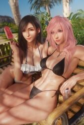 3d bikini eclair_farron final_fantasy final_fantasy_vii final_fantasy_xiii large_breasts ria-neearts tagme tifa_lockhart