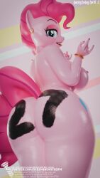 1girls 3d 3d_animation animated anthro areolae ass big_ass big_breasts body_writing bottom_heavy breasts bubble_butt equine fat_ass female female_only friendship_is_magic furry furry_only gluteal_fold huge_ass jiggle jiggling_ass large_ass looking_at_viewer looking_back my_little_pony nipples nude nude_female painted_nails pink_hair pink_skin pink_tail pinkie_pie_(mlp) screwingwithsfm solo tail thick_ass thick_thighs thunder_thighs twerking vertical_video video wide_hips