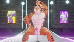 abs animation anthro ass balls biceps big_balls big_penis black_stripes boner bouncing_penis bouncing_tail brick_wall dancer dancing_naked disney furry glans horny indoors inside kasdaq kissing_at_viewer looking_at_viewer male_only muscular muscular_arms muscular_body muscular_legs music naked naked_dancer neon_lights nude orange_fur orange_tail paws pecs penis pole_dancer pole_dancing rule34 shaking_ass smirking_at_viewer strip_club strip_pole swinging_penis tagme tiger tiger_dancer tiger_dancer_(zootopia) video winking_at_viewr zootopia