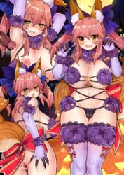 >:d :d animal_ears armpit_sex armpits arms_up bangs black_panties blue_gloves blue_legwear blue_ribbon blush breasts censored claws come_hither cosplay cowboy_shot cute_fang elbow_gloves fate/grand_order fate_(series) female fox_ears fox_tail gloves hair_ribbon halloween_costume large_breasts long_hair looking_at_viewer mash_kyrielight_(cosplay) mash_kyrielight_(dangerous_beast)_(cosplay) navel nipples o-ring_top open_mouth osiimi panties paw_pose penis pink_hair pussy revealing_clothes ribbon smile stomach tail tamamo_no_mae_(fate) thighhighs twintails underwear yellow_eyes