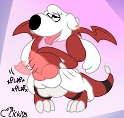 animal_genitalia animal_penis anthro balls bandai_namco canid canine canine_genitalia canine_penis clothed clothing digimon digimon_(species) digital_drawing_(artwork) digital_media_(artwork) family_guy genitals guilmon henrique_rick hi_res jasper_(family_guy) kiba_(kibadrakenraptor) male male/male mammal nude onomatopoeia partially_clothed penetration penis pseudo_hair sound_effects tail text tongue tongue_out