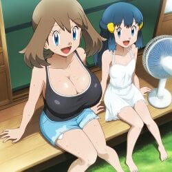 ai_generated big_breasts dawn_(pokemon) female may_(pokemon) pokemon