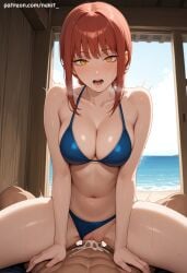 1boy 1boy1girl 1girls ai_generated beach bikini blush blush breasts breasts breasts chainsaw_man climax cowgirl_position cum cum_in_pussy cum_inside eye_contact female female_focus female_on_top horny looking_at_viewer makima_(chainsaw_man) male male_pov moan moaning moaning_in_pleasure open_mouth orgasm orgasm_face patreon patreon_username penis penis_in_pussy pov pov_eye_contact pussy red_hair rough_sex sex shaking sweat sweating uncensored vagina vaginal_penetration vaginal_penetration vaginal_sex watermark yellow_eyes