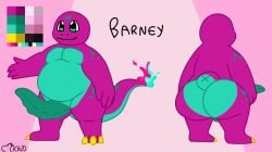 anthro ass barney_(kibadrakenraptor) belly big_penis charmander digital_drawing_(artwork) digital_media_(artwork) fan_character genitals henrique_rick hi_res male model_sheet nude overweight overweight_male penis pokemon pokemon_(species) rear_view short_stack solo solo_male