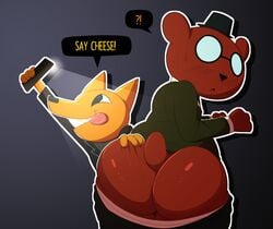 angus_(nitw) ass ass_up assisted_exposure fox gregg_(nitw) jerseydevil male male_only mammal night_in_the_woods undressed video_games yaoi