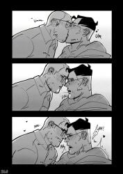 bara blush chest_hair deep_kissing drooling engineer_(team_fortress_2) french_kiss gay gay_sex glasses implied_anal implied_sex jb_the_sinner kissing male medic_(team_fortress_2) moaning old_man old_man_yaoi older_male panting partially_undressed passionate_kiss pleasure_face pleasured saliva_drip saliva_string saliva_trail team_fortress_2 thrusting thrusting_into_ass yaoi