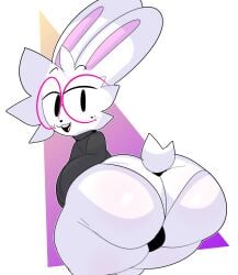 anthro ass big_ass bulge bunny femboy freckles freckles_on_face huge_ass konaditto looking_at_viewer panties simple_background squashortstacks thick_thighs