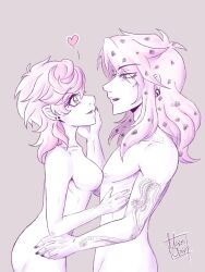 <3 1boy 1girls ass big_ass breasts cereal_bunny diavolo earrings father_and_daughter female heart incest jojo's_bizarre_adventure male nipples nude pink_hair tattoo trish_una vento_aureo