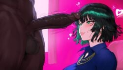 1boy 1girls ai_generated dark-skinned_male dark_skin female fubuki_(one-punch_man) galxy gintoai huge_cock interracial male nude_male nude_male_clothed_female one-punch_man paid_reward_available penis_on_face uncensored uncensored_penis