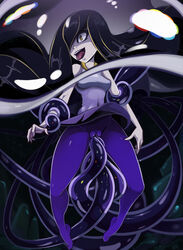 1girls aether_foundation black_hair breasts cameltoe clothed_sex covered_navel dress dress_lift evil_lusamine_(pokemon) female fusion glowing glowing_eyes highres human hybrid interspecies jellyfish long_hair lusamine_(pokemon) mature medium_breasts mother mother_beast_lusamine nihilego nintendo open_mouth pantyhose pokemon pokemon_sm pussy restrained sex sleeveless_dress smile spoilers tentacle tentacle_sex tongue tongue_out vaginal_penetration yellow_eyes