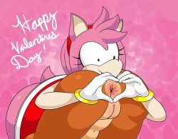 amy_rose anthro ass big_ass female female_only furry hedgehog presenting presenting_hindquarters sally_acorn showing_off sonic_(series) sonic_the_hedgehog_(archie) sonic_the_hedgehog_(comics) sonic_the_hedgehog_(idw) sonic_the_hedgehog_(series) squirrel tinydevilhorns valentine's_day yuri yuri