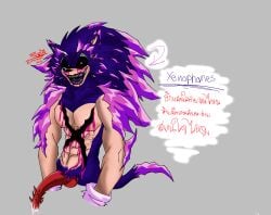 anthro bottomless friday_night_funkin friday_night_funkin_mod gay naked no_clothes sonic.exe sonic.exe_(character) sonic_(series) sonic_the_hedgehog tagme xenophanes_sonic