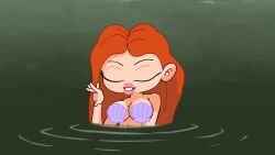 animated big_eyes female female_only flashgitz mermaid mp4 puffy_lips red_hair solo sound sound_effects tagme video