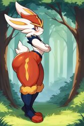 ai_generated angry angry_face ass big_ass big_butt cinderace curvy_hips female huge_ass looking_at_viewer pokemon pouting