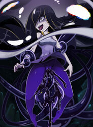 1girls aether_foundation black_hair breasts cameltoe clothed_sex covered_navel cum cum_in_pussy dress dress_lift evil_lusamine_(pokemon) female fusion glowing glowing_eyes highres human hybrid interspecies jellyfish long_hair lusamine_(pokemon) mature medium_breasts mother mother_beast_lusamine nihilego nintendo open_mouth pantyhose pokemon pokemon_sm pussy restrained sex sleeveless_dress smile spoilers tentacle tentacle_sex tongue tongue_out vaginal_penetration yellow_eyes