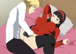 amagi_yukiko atlus awesomegio breasts female male open_mouth persona persona_4 sex teddie teddie_(persona)