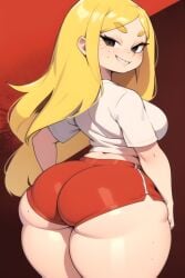 1girls ai_generated ass ass_focus booty cartoon_network daidouji_(artist) daidoujipv dat_ass ed_edd_n_eddy female kanker_sisters long_hair looking_at_viewer looking_back may_kanker pov solo thick_thighs thighs