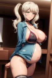 1girl ai_generated diffusion ecchi_na_onee-chan_ni_shiboraretai female female-focus incest incest_pregnancy pregnant stable