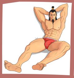 1boy avatar_legends avatar_the_last_airbender fire_nation half_naked male male_only manly muscles ozai underwear