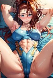 1girls abs ai_generated alex-schura alex_schura bare_arms bare_legs bare_shoulders bare_thighs big_breasts blue_eyes brown_hair captain_mizuki clothed clothing color embarrassed female female_focus female_only fit_female hi_res large_breasts light-skinned_female light_skin long_hair looking_at_viewer muscles muscular muscular_female one-punch_man solo solo_female tagme thick_thighs