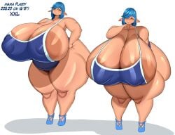 1girls bbw blue_hair breasts chubby female fladdy fladdykin hi_res hips huge_breasts hyper_breasts massive_breasts milf original original_character thick_thighs thighs venus_body voluptuous wide_hips