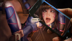 1boy ahe_gao arms_up artist_name belt blizzard_entertainment bodysuit brown_eyes brown_hair cellphone censored clenched_teeth cum cum_in_pussy d.va female firolian from_behind gumroad_username highres horse lips long_hair mosaic_censoring overflow overwatch patreon_username penis phone pubic_hair pussy realistic restrained roadhog rolling_eyes sex size_difference smartphone stomach_bulge teeth torn_bodysuit torn_clothes vaginal_penetration zoophilia