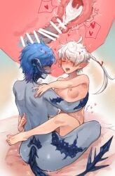 1futa 1girls age_difference alisaie_leveilleur aomushi_komushi au_ra bar_censor blue_hair blue_skin breasts censored cervix_kiss completely_nude cum cum_in_pussy cum_in_uterus cum_inside duo elezen female final_fantasy_xiv futa_on_female futa_with_female futanari humanoid humanoid_penis light-skinned_female light-skinned_futanari light_skin lotus_position nude nude_female nude_futanari penis short_hair size_difference small_breasts sweat white_hair x-ray