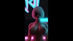 1girls 3d android animated blindfold bouncing_breasts facing_viewer female female_focus female_only fit_female hourglass_figure large_breasts light-skinned_female light_skin mature_female nier:_automata nipples no_sound oiled reinamation3d robot robot_girl short_hair shorter_than_30_seconds slim_waist solo solo_female tagme video white_hair wide_hips yorha_2b