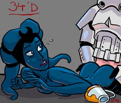 1boy 1girls 2007 aayla_secura clone_trooper hellstroem interspecies jedi male star_wars stormtrooper twi'lek